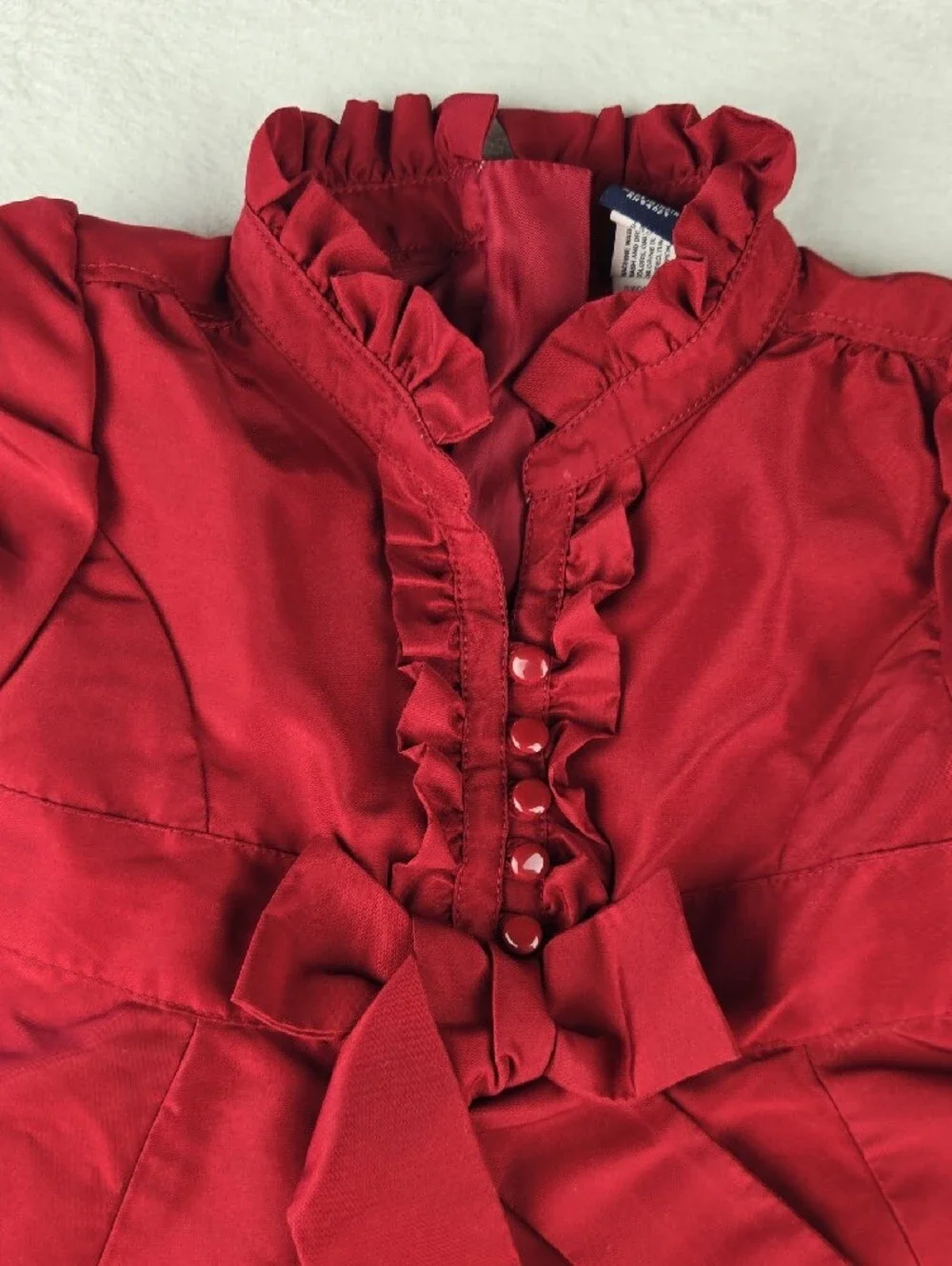Baby Gap Red Formal Dress Size 18-24 Bow Zip Short Sleeve